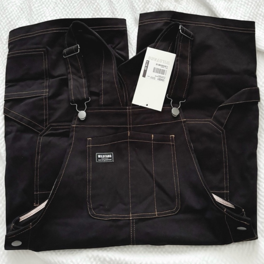 Wildfang Black Short Overalls